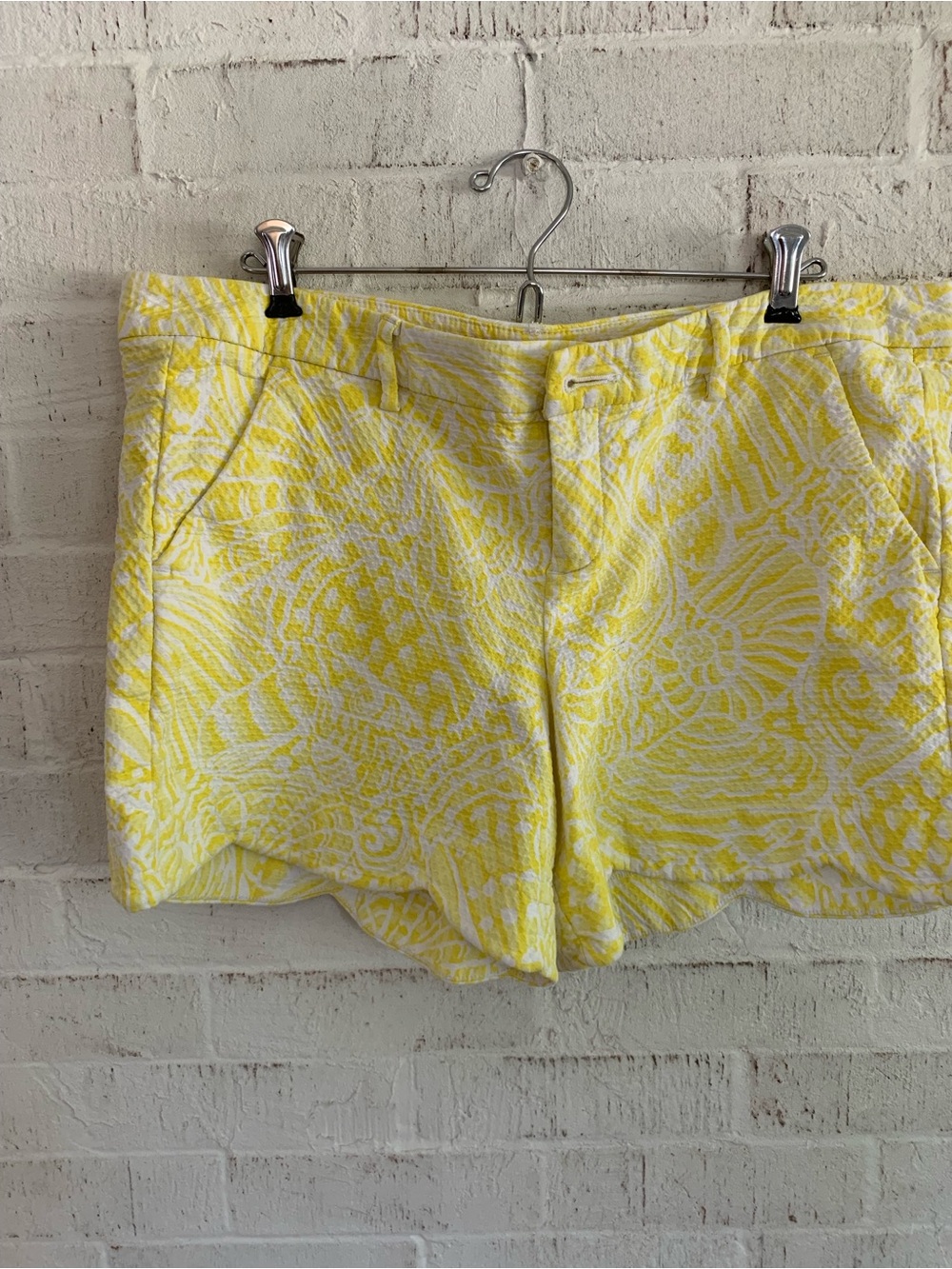 Lilly Pulitzer Yellow & White Patterned Bermuda Shorts